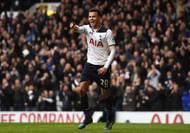LONDON, ENGLAND - FEBRUARY 26: Dele Alli of Tottenham Hotspur celebrates scoring his teams fourth goal during the Premier League match between Tottenham Hotspur and Stoke City at White Hart Lane on February 26, 2017 in London, England.  (Photo by Michael Regan/Getty Images)